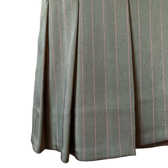 PARADOXIA - Black with pink lines Asymmetric pleated mini Skirt pleated  size 11 - Picture 2 of 10